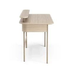 Escritorio Luna con estante, Roble pigmentado blanco*Swedese Discount