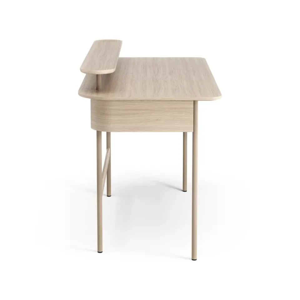 Escritorio Luna con estante, Roble pigmentado blanco*Swedese Discount