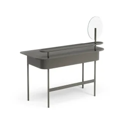 Escritorio Luna con estante y espejo, Roble tormenta*Swedese Outlet