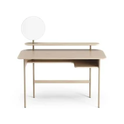 Escritorio Luna con estante y espejo, Roble pigmentado blanco*Swedese Discount