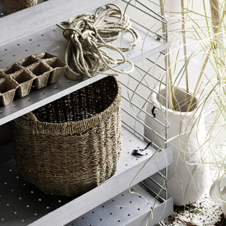 Estante galvanizado Outdoor, Galvanizado-58x30 cm-borde alto*String Best