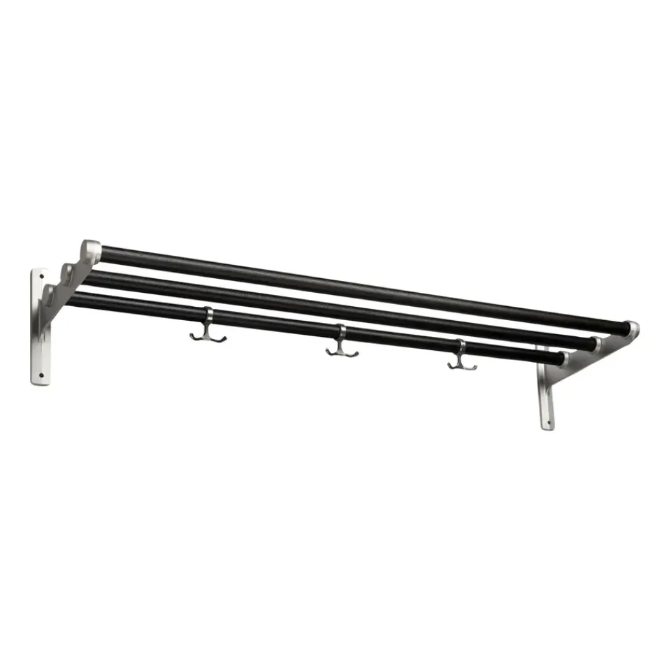 Estante perchero o zapatero Nostalgi , roble teñido de negro-aluminio*Essem Design Best