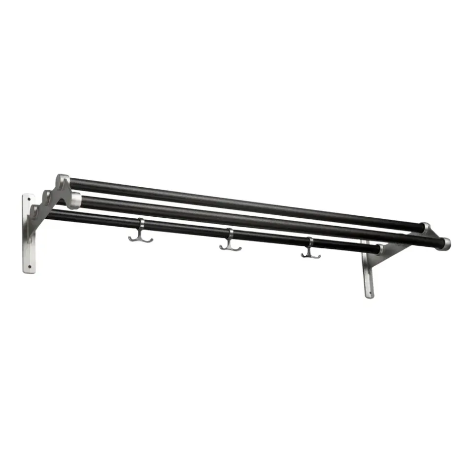 Estante sombrerero Nostalgi 291 100 cm, roble teñido de negro-aluminio*Essem Design Outlet