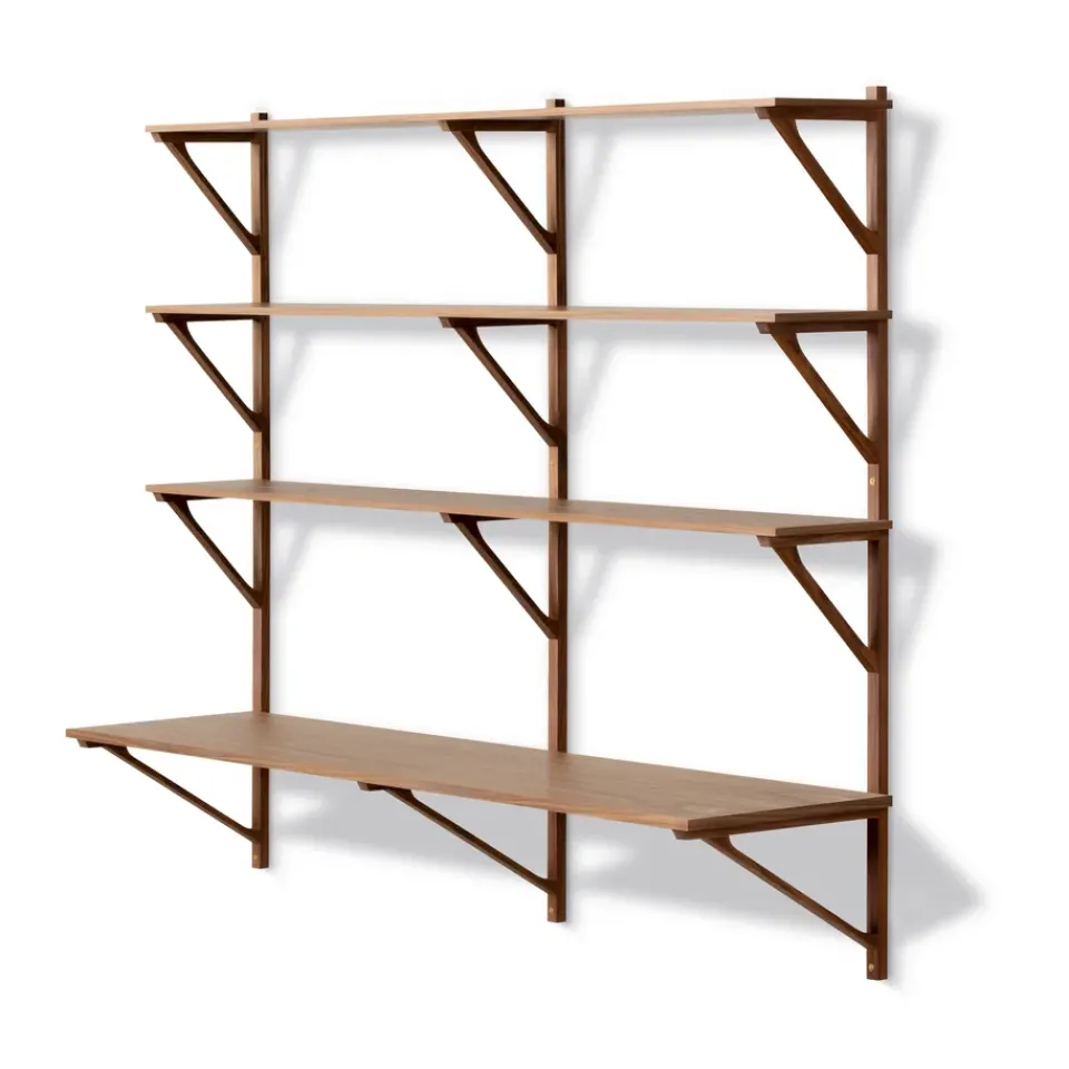 Estantería con escritorio BM29, 149x134 cm, Walnut lacquer*Fredericia Furniture Best