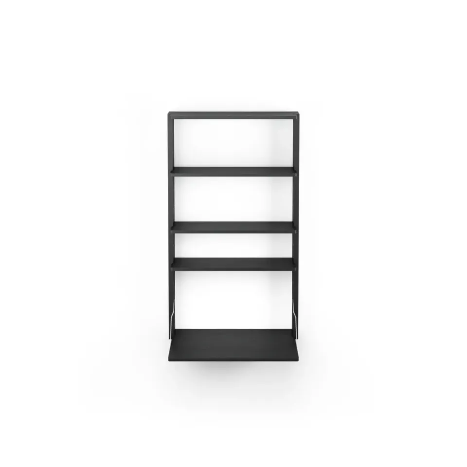 Estantería de pared con escritorio Gridlock - M1-A4-0-D, Black stained Ash*Massproductions Outlet