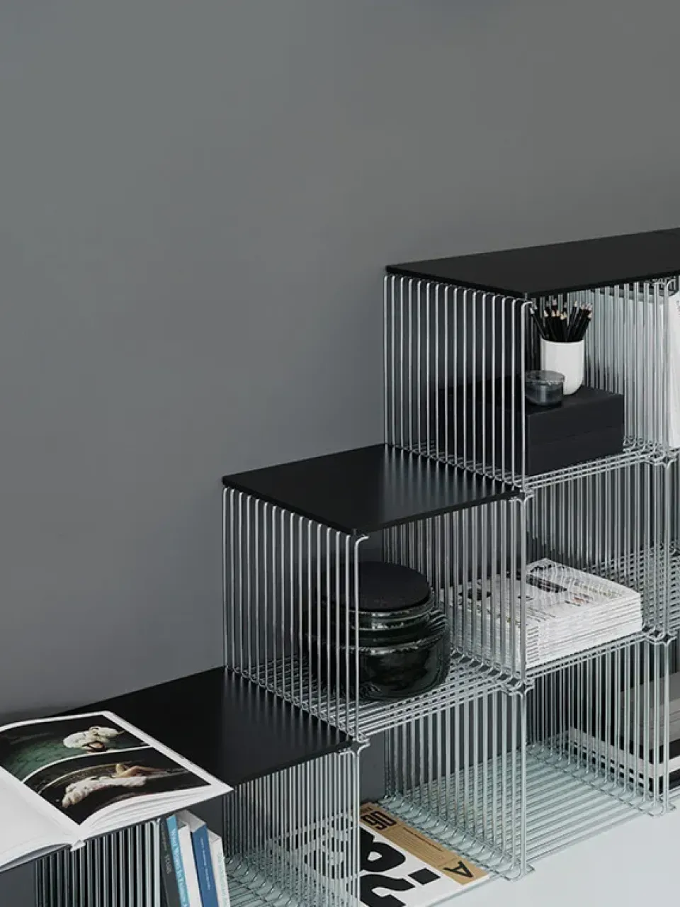 Estantería Panton Wire Single 34,8x34,8x34,8 cm, Chrome*Montana New