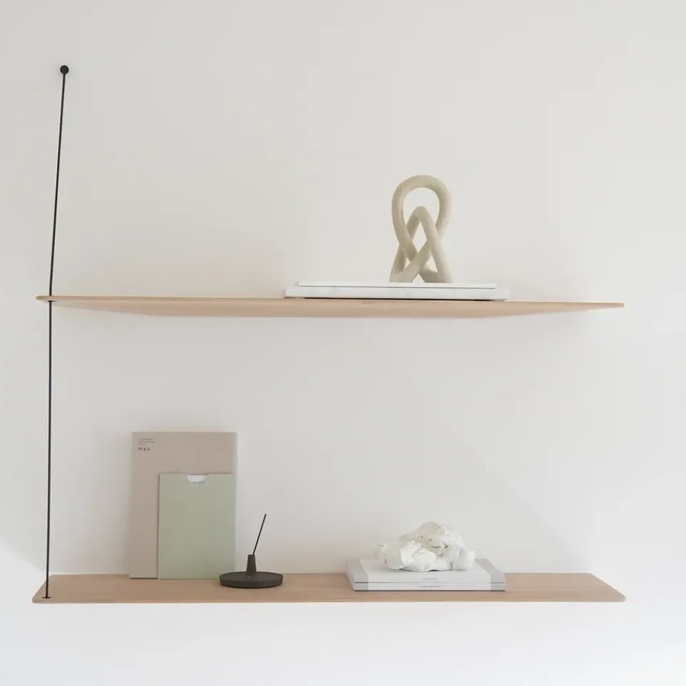 Estantería Stedge 80 cm, roble pigmentado blanco*Woud