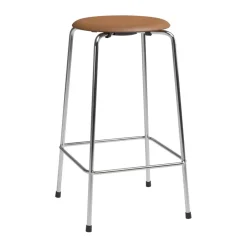 High Dot counter stool 4 patas, Wild cuero walnut-cromo*Fritz Hansen New
