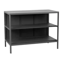 Kelia cocina de exterior con banco y estantes, Antracita, 121x91x64 cm*Brafab Hot