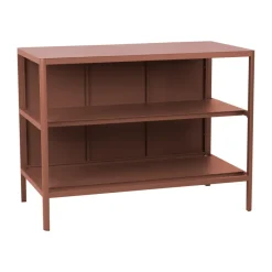 Kelia cocina de exterior con banco y estantes, Zin red, 121x91x64 cm*Brafab Best
