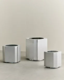 Maceta Funki XL 70 cm, Brushed Aluminium*Louise Roe Online
