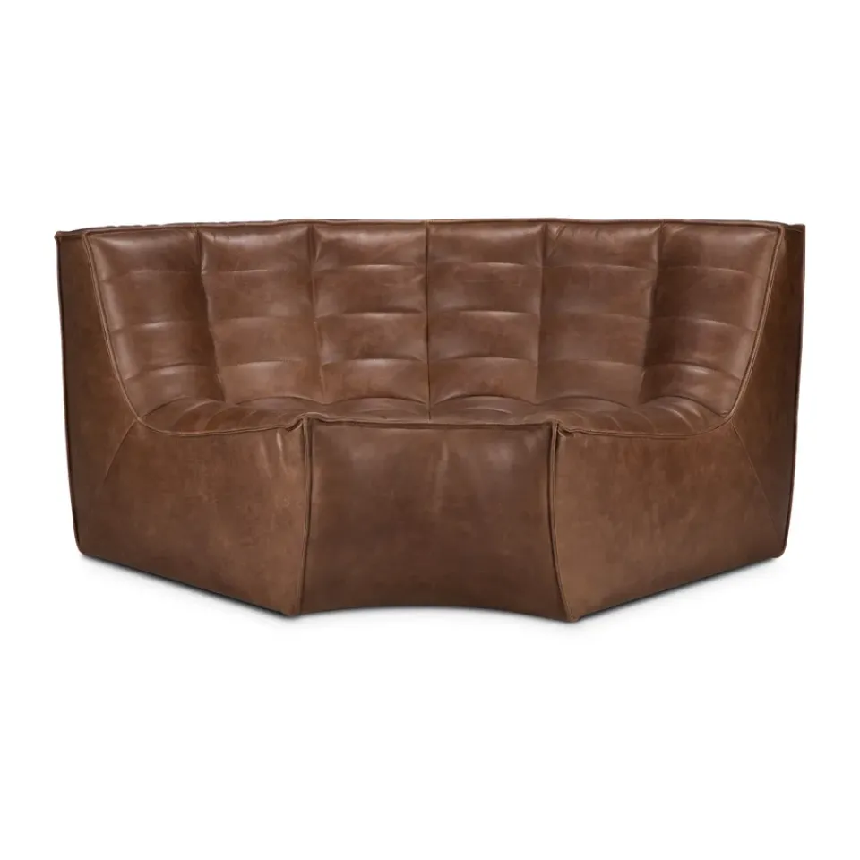 Módulo de esquina N701 redondeado 90°, Cuero Chestnut*Ethnicraft New