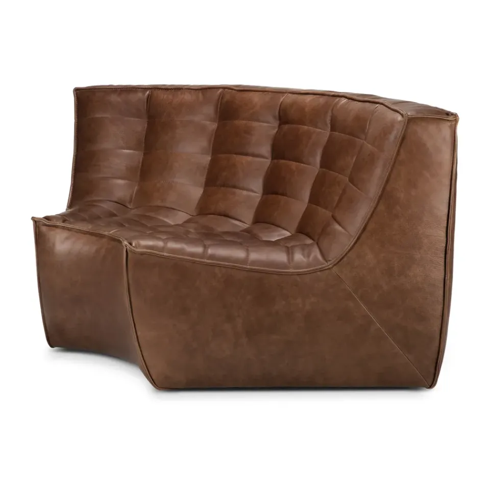 Módulo de esquina N701 redondeado 90°, Cuero Chestnut*Ethnicraft New