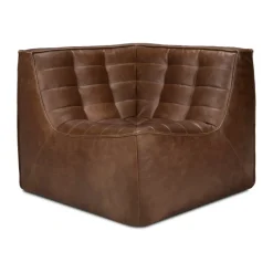 Módulo de esquina N701, redondeado 45°, Cuero Chestnut*Ethnicraft