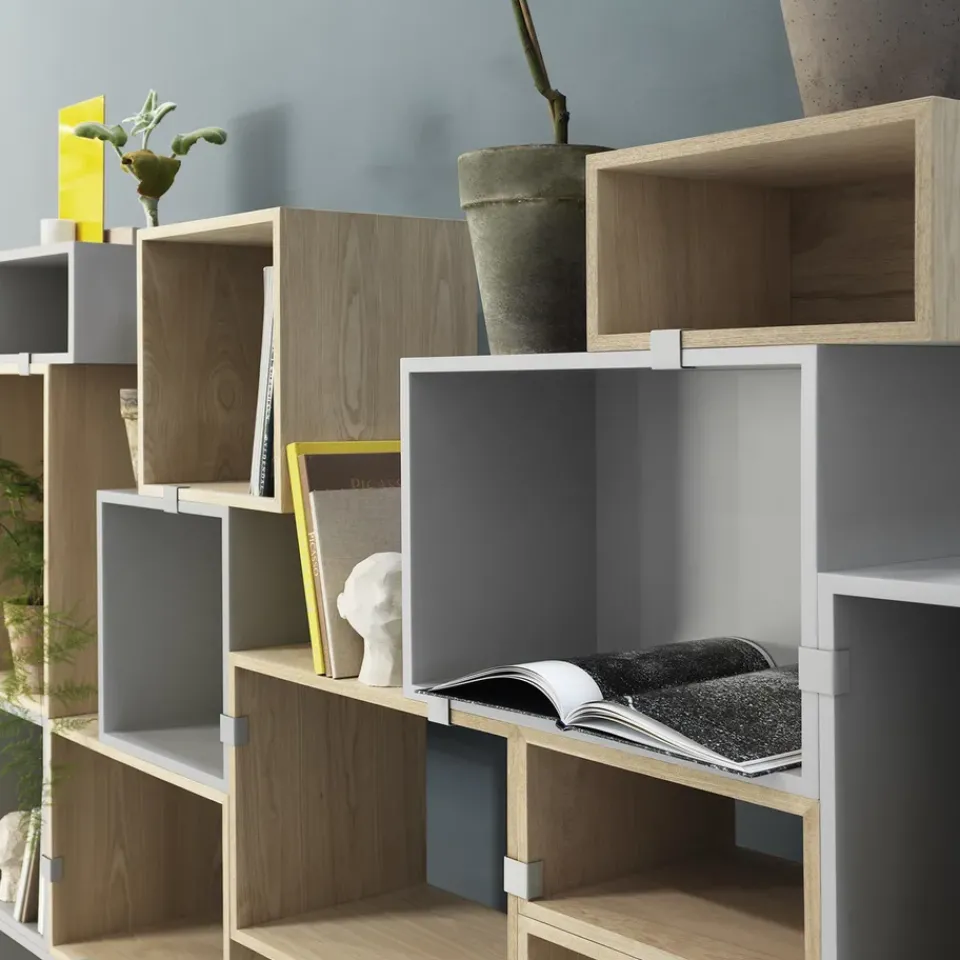 Módulo de estantería Stacked 2.0 abierto, mediano, roble*Muuto Online