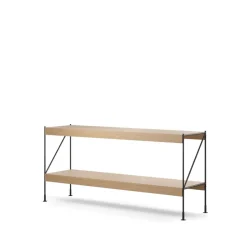 Módulo de estantería Zet, Natural oak, 1x2, black steel base*Audo Copenhagen