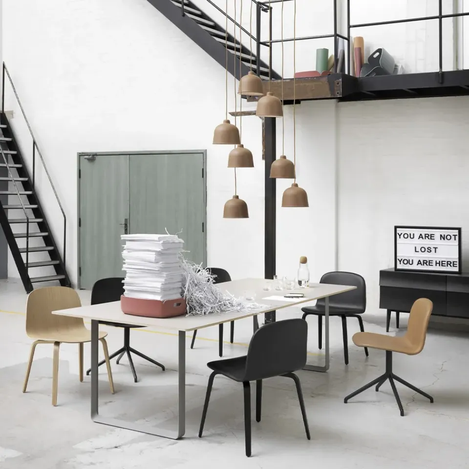 Mesa 70/70 255x108 cm, Black linoleum-Plywood-Sand*Muuto Hot