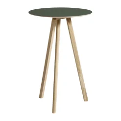 Mesa alta CPH20 2.0, Ø70 cm, Green linoleum-roble lacado*HAY New