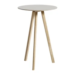 Mesa alta CPH20 2.0, Ø70 cm, Off white linoleum-roble lacado*HAY Hot