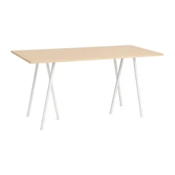 Mesa alta Loop Stand incl. support 92,5x200 cm, White-clear lacq. oak*HAY New