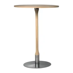 Mesa alta Rod Ø70 cm, Roble mate con acabado blanquecino*Mavis Clearance