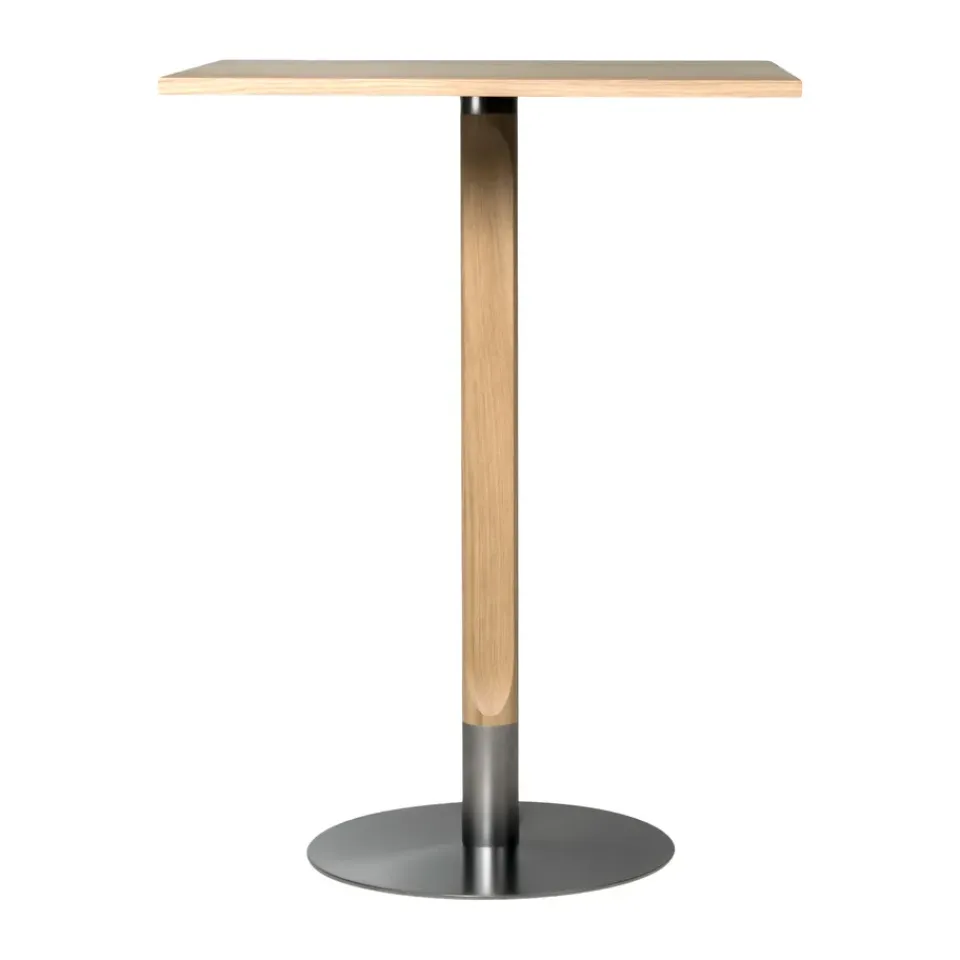 Mesa alta Rod 70x70 cm, Roble mate con acabado blanquecino*Mavis