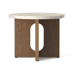 Mesa Auxiliar Androgyne de roble oscurecido Ø50 cm , Tablero Kunis Breccia*Audo Copenhagen Best