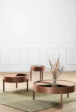 Mesa auxiliar Arc Ø89 cm, Nogal*Woud Discount