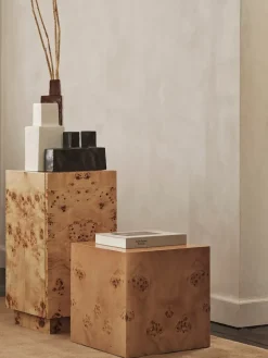 Mesa auxiliar Burl Cube 40x40 cm, Natural*Ferm Living Sale