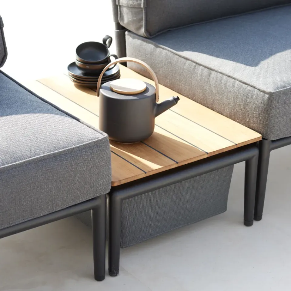 Mesa auxiliar Conic, Light grey, teak*Cane-line Best