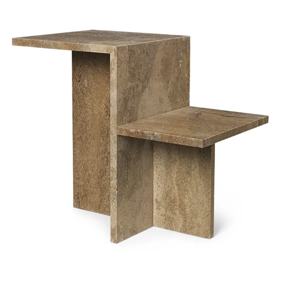 Mesa auxiliar Distinct 59,5x35x50 cm, Dark Brown Travertine*Ferm Living Discount
