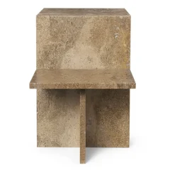 Mesa auxiliar Distinct 59,5x35x50 cm, Dark Brown Travertine*Ferm Living Discount