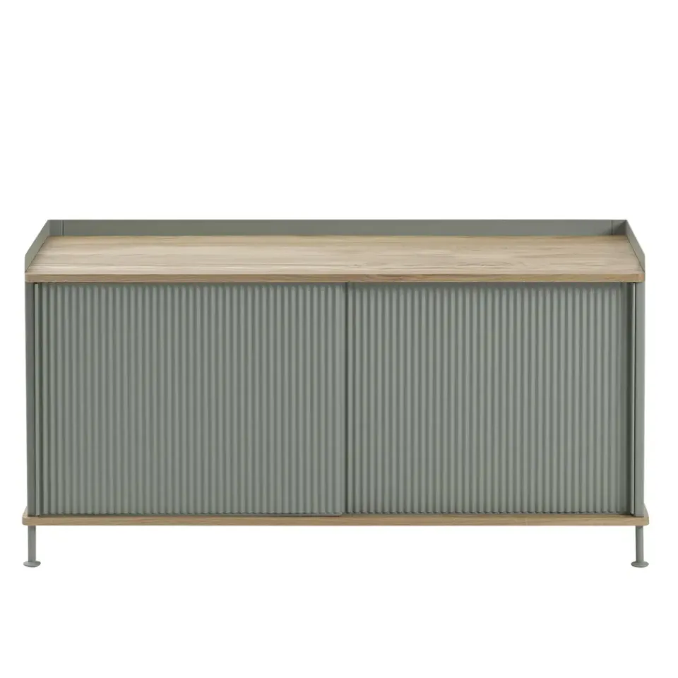Mesa auxiliar Enfold baja 125x45x63 cm, Oak-Dusty green*Muuto Online
