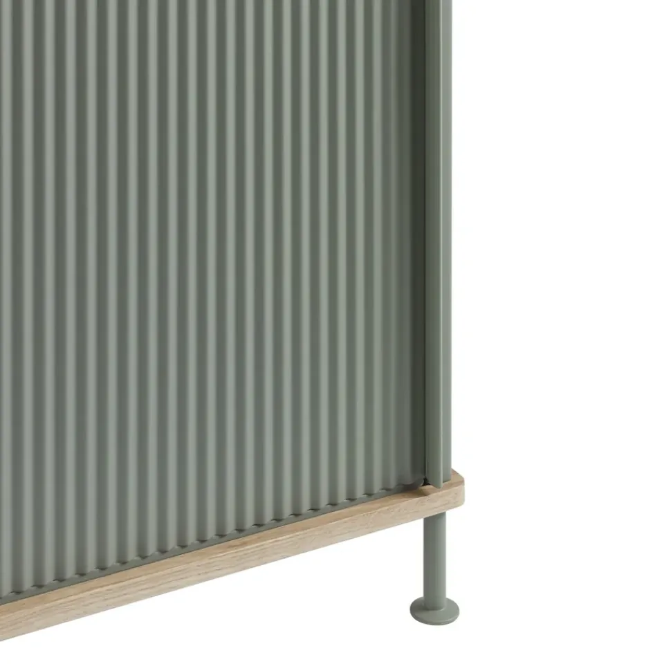 Mesa auxiliar Enfold baja 125x45x63 cm, Oak-Dusty green*Muuto Online