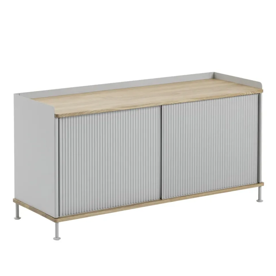 Mesa auxiliar Enfold baja 125x45x63 cm, Oak-Grey*Muuto Online