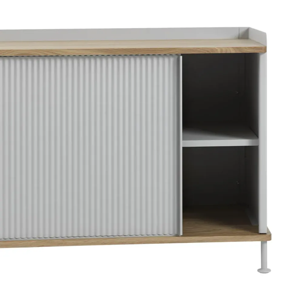 Mesa auxiliar Enfold baja 125x45x63 cm, Oak-Grey*Muuto Online