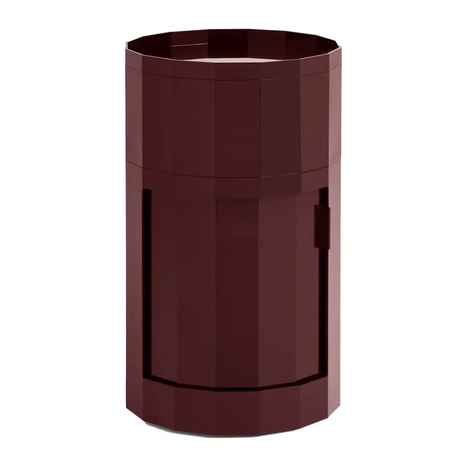 Mesa auxiliar Facet Cabinet high pies/ruedas 66 cm, Burgundy*HAY