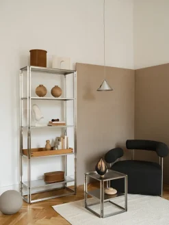 Mesa auxiliar Foldable 40x40 cm, Acero inoxidable cepillado*Kristina Dam Studio New