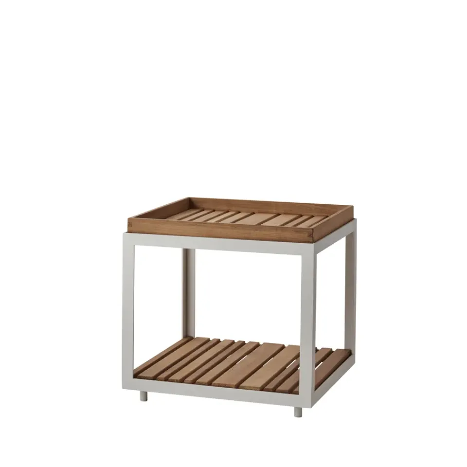 Mesa auxiliar Level, Teak, soporte blanco*Cane-line Clearance