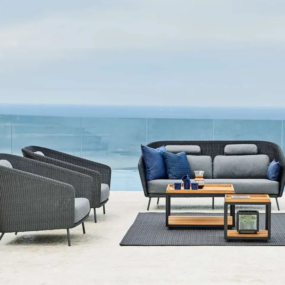 Mesa auxiliar Level, Teak-soporte lava grey*Cane-line Discount