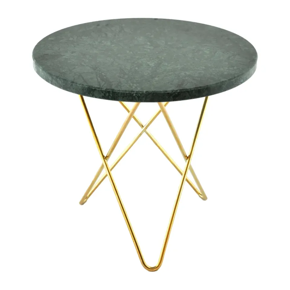 Mesa auxiliar Mini O Ø40 H37, base latón, mármol*OX Denmarq Hot