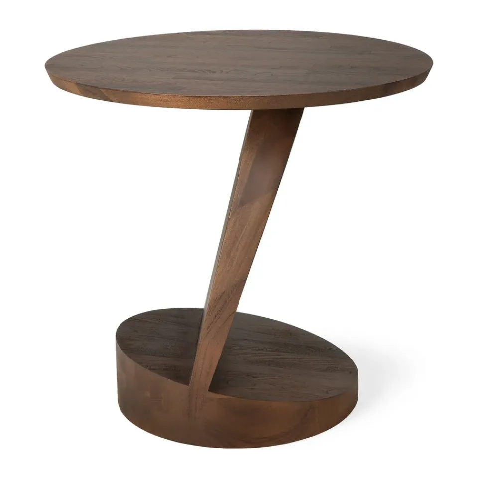 Mesa auxiliar Oblic Ø52 cm, teca tintada en*Ethnicraft Sale
