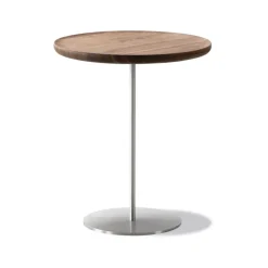 Mesa auxiliar Pal 6755 , Nogal-acero cepillado-Ø44 cm*Fredericia Furniture Discount