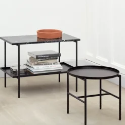 Mesa auxiliar Rebar Ø45 cm, Black marble-black*HAY Online
