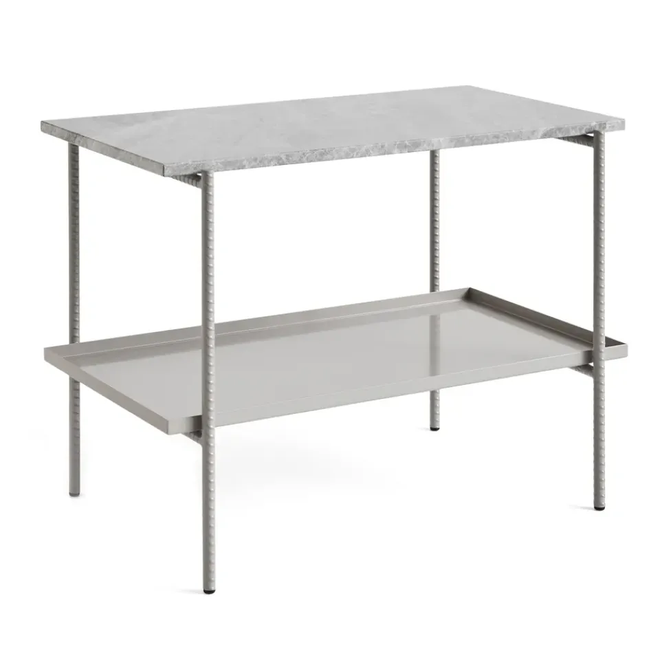 Mesa auxiliar Rebar 75x44x55 cm, Grey marble-fossil*HAY New
