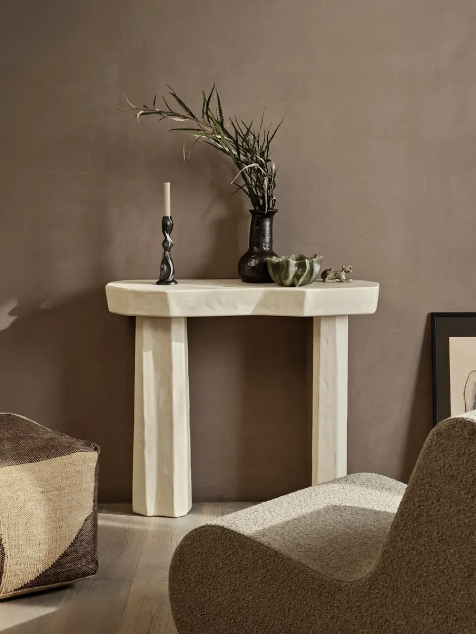 Mesa auxiliar Staffa console table 33,4x100,8x85 cm, Ivory*Ferm Living Best