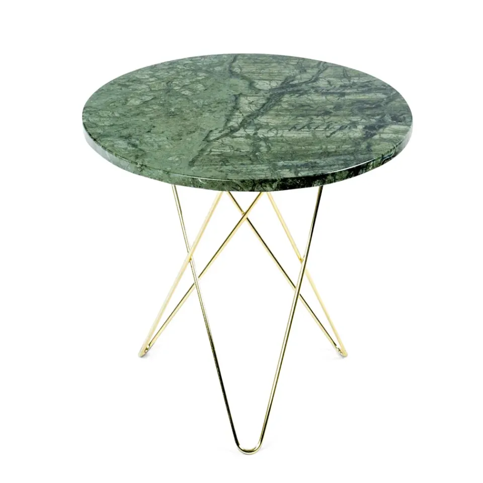 Mesa auxiliar Tall mini O Ø50 H50, base latón, mármol*OX Denmarq
