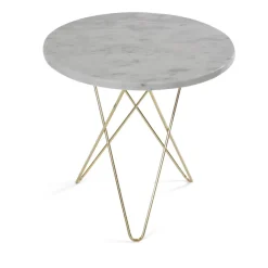 Mesa auxiliar Tall mini O Ø50 H50, base latón, mármol*OX Denmarq Discount