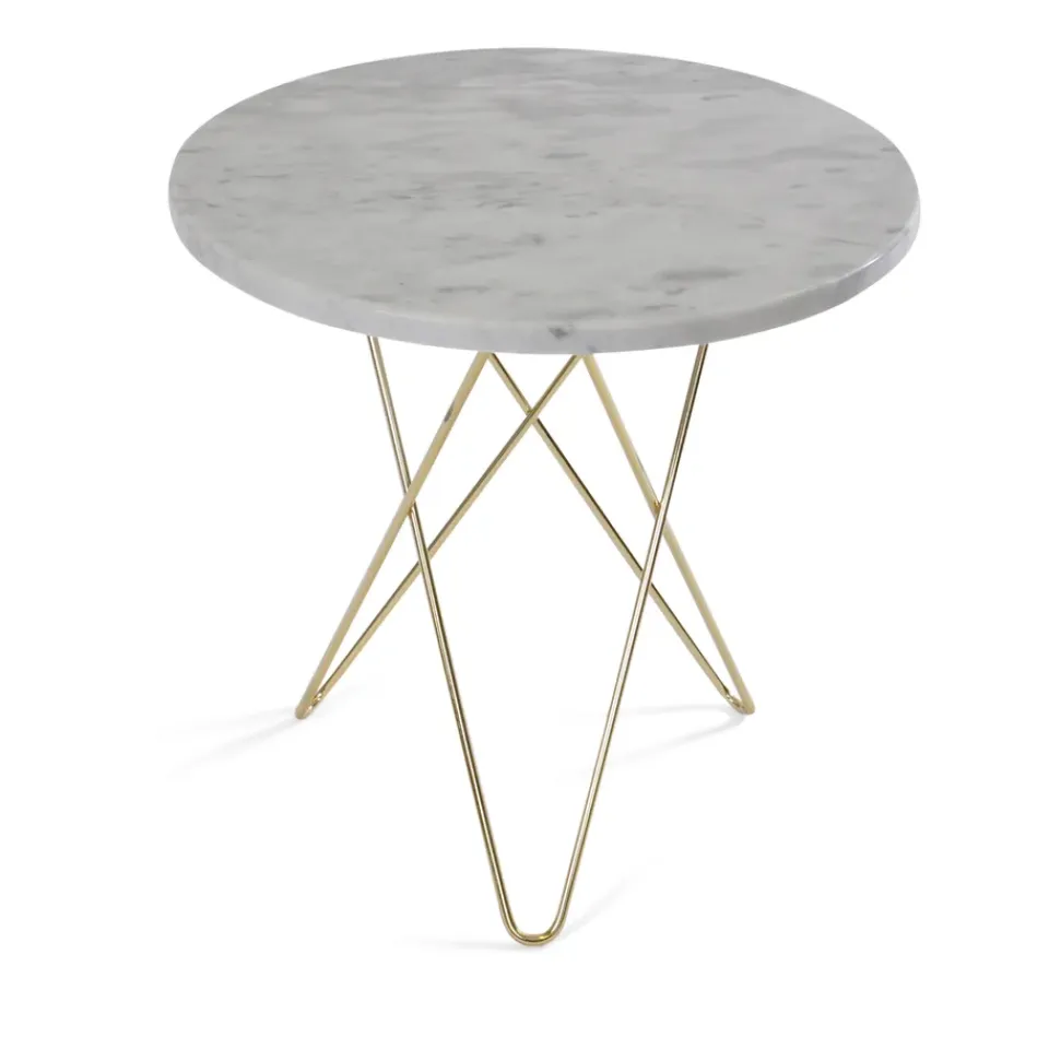Mesa auxiliar Tall mini O Ø50 H50, base latón, mármol*OX Denmarq Discount