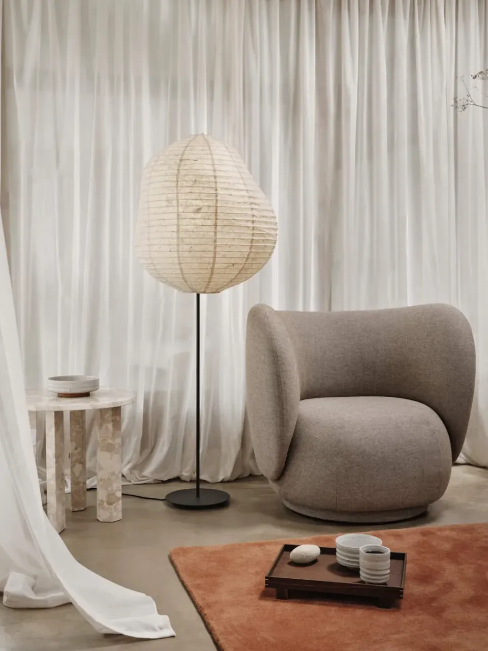 Mesa auxiliar Taula Ø54,4x45 cm, Sand*Ferm Living Outlet